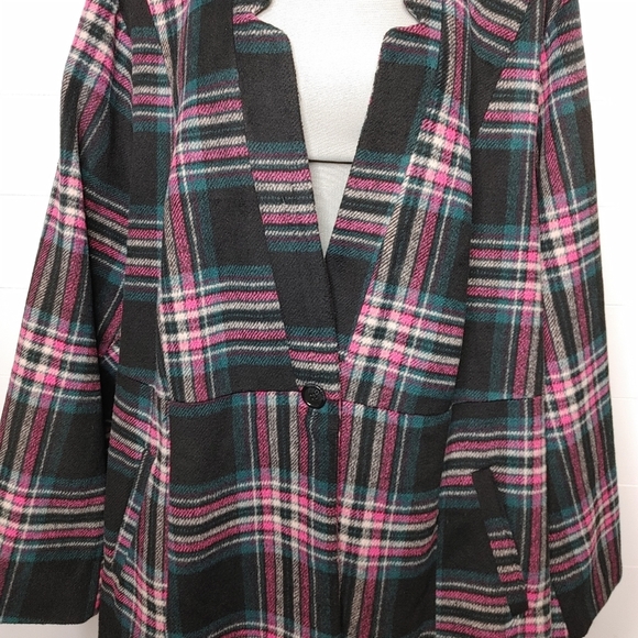 TORRID Plaid Wool Coat Size 6 (6X) - Picture 4 of 14